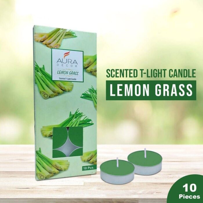 Scented Tea Light Candles Lemon Grass 10 piece Box of set