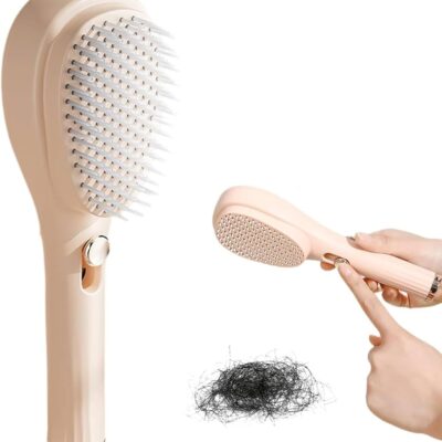 Self Cleaning Hair Brush Comb with Hair Removal Button