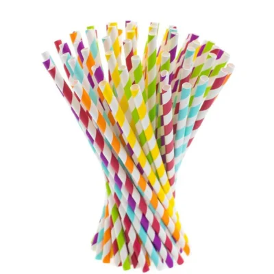 Colorful Paper Drinking Straws Set of 10 for Parties & Drinks
