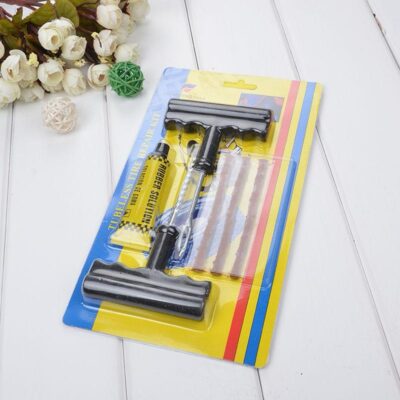 Tubeless Tire Repair Kit with Plug Tool & Rubber Strips