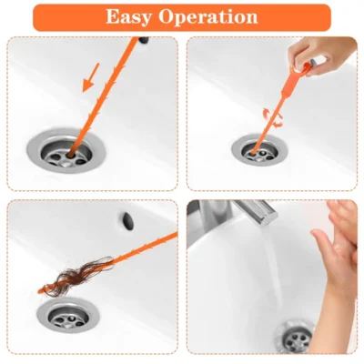Drain Cleaning Stick Hair Remover Tool for Sink & Bathroom