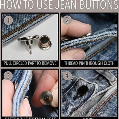 Detachable Jeans Button – Adjustable Waist Button (No Stitching Needed) Set of 2
