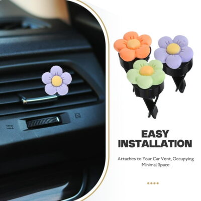 Flower Car Air Freshener with 2 Tablets for Fresh Fragrance