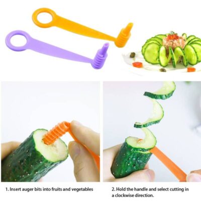 Spiral Vegetable Cutter for Cucumber & Fruit Garnishing Tool